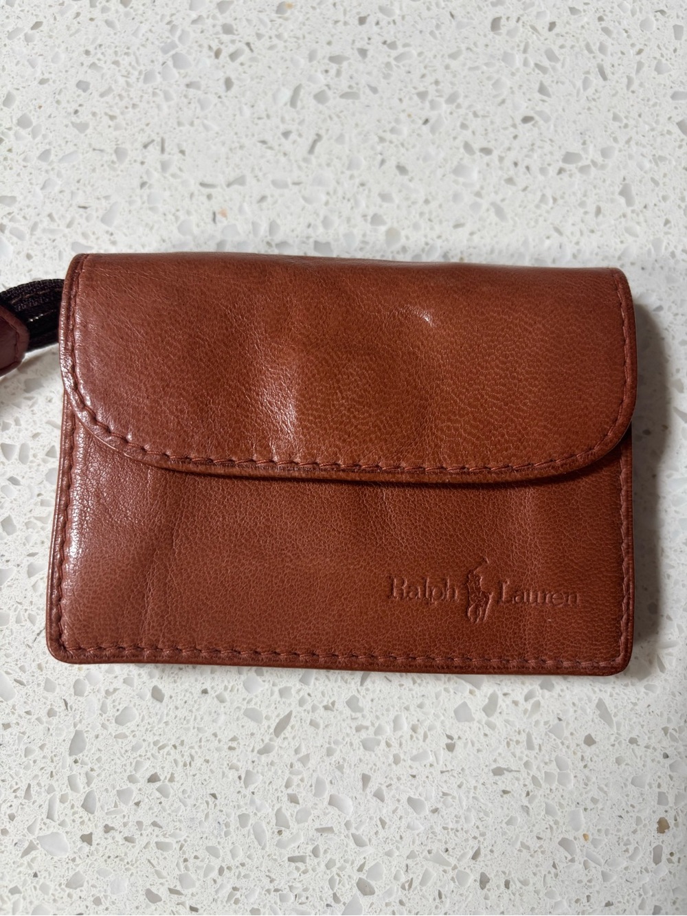 Vintage Ralph Lauren Chestnut Brown Leather change wallet